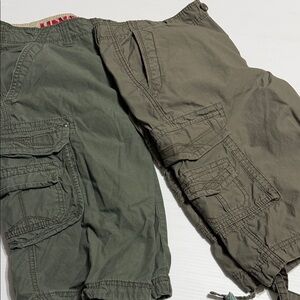 Cargo Shorts Duo in Olive & Army Green
